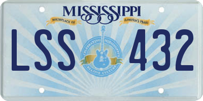 MS license plate LSS432