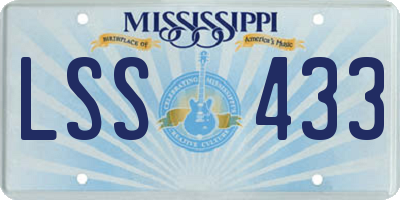 MS license plate LSS433