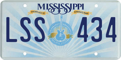 MS license plate LSS434