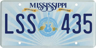 MS license plate LSS435