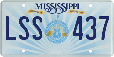 MS license plate LSS437