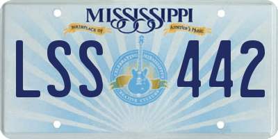MS license plate LSS442