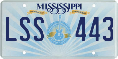 MS license plate LSS443