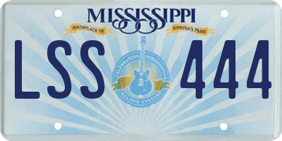 MS license plate LSS444