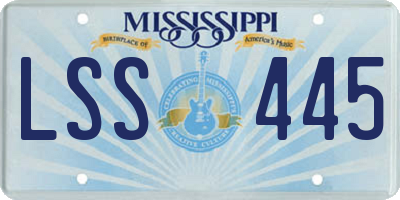 MS license plate LSS445