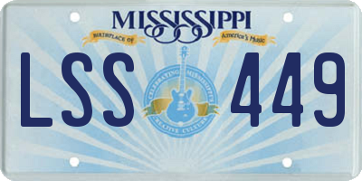 MS license plate LSS449