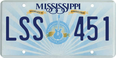MS license plate LSS451