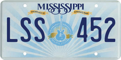 MS license plate LSS452