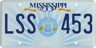 MS license plate LSS453
