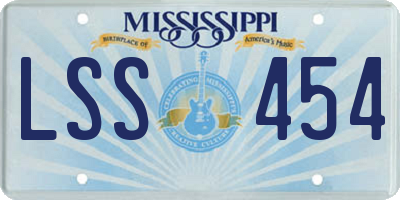MS license plate LSS454
