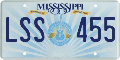 MS license plate LSS455