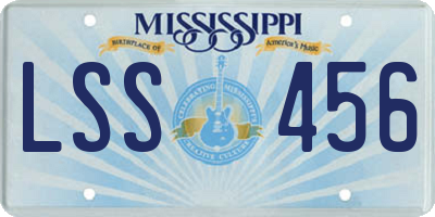 MS license plate LSS456