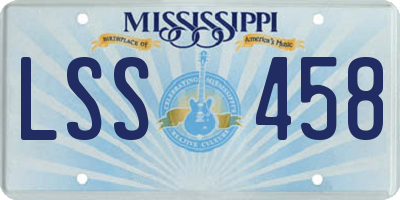 MS license plate LSS458