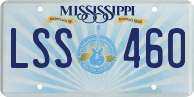 MS license plate LSS460