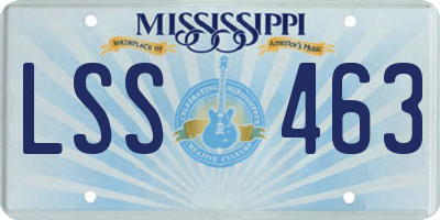 MS license plate LSS463