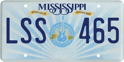 MS license plate LSS465