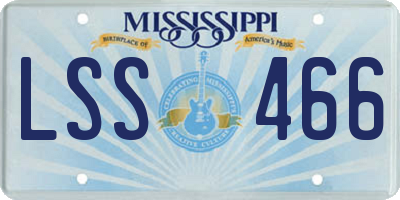 MS license plate LSS466