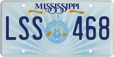 MS license plate LSS468