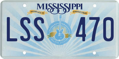 MS license plate LSS470