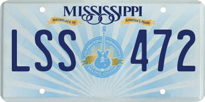 MS license plate LSS472