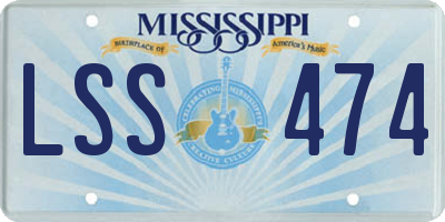 MS license plate LSS474