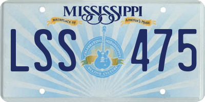 MS license plate LSS475