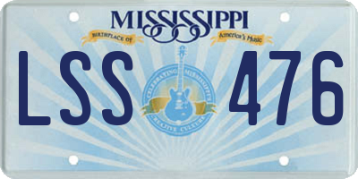 MS license plate LSS476