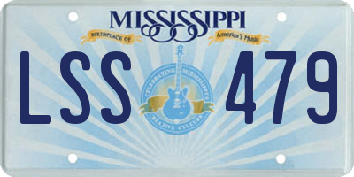MS license plate LSS479