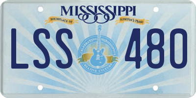MS license plate LSS480
