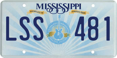 MS license plate LSS481