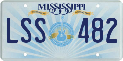 MS license plate LSS482