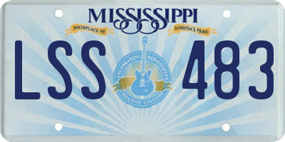 MS license plate LSS483