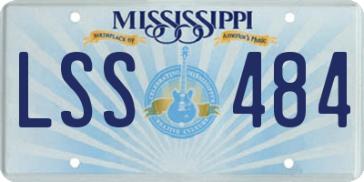 MS license plate LSS484