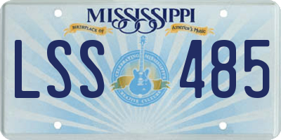 MS license plate LSS485