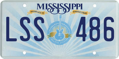 MS license plate LSS486