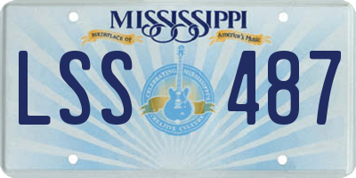 MS license plate LSS487
