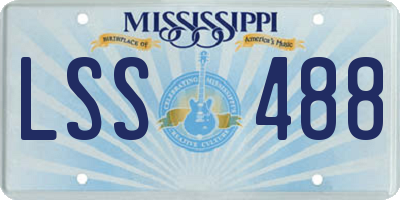 MS license plate LSS488