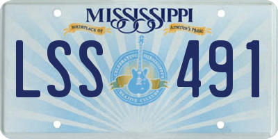 MS license plate LSS491
