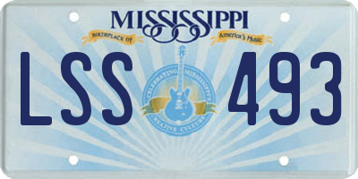 MS license plate LSS493