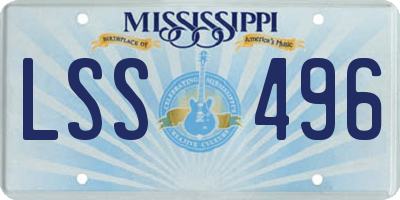 MS license plate LSS496