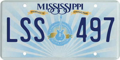MS license plate LSS497
