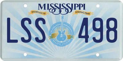 MS license plate LSS498