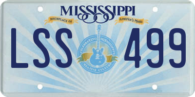 MS license plate LSS499