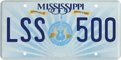 MS license plate LSS500