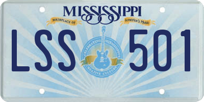 MS license plate LSS501