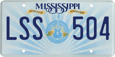 MS license plate LSS504