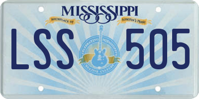 MS license plate LSS505
