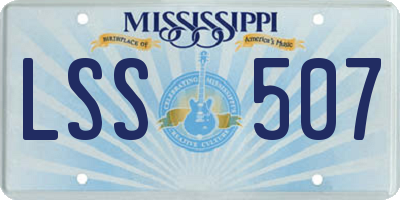 MS license plate LSS507