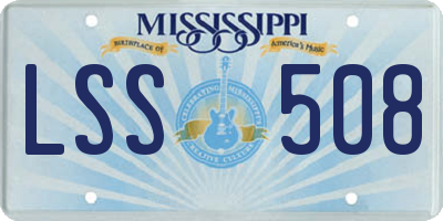 MS license plate LSS508