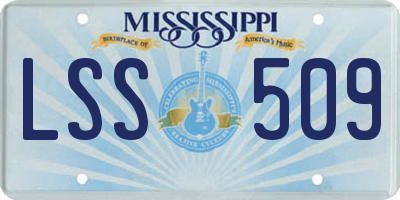 MS license plate LSS509